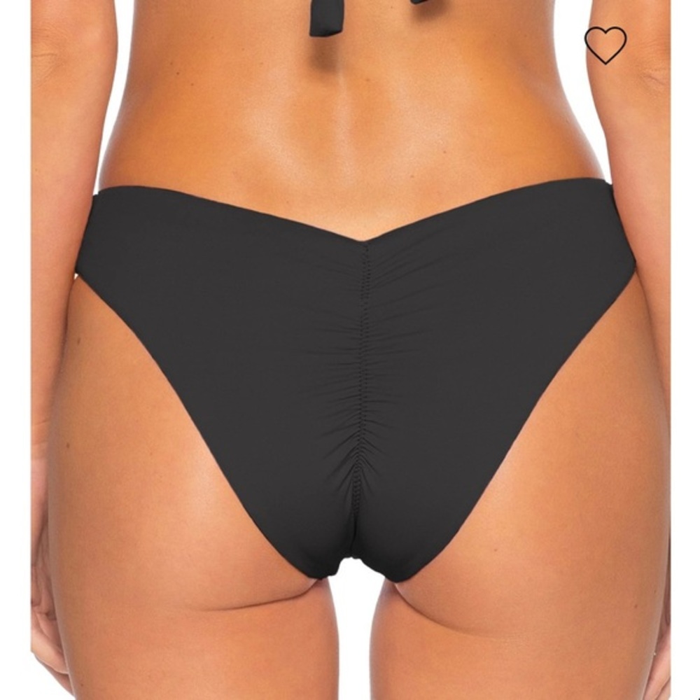 Becca High Leg Cheeky Black bikini bottoms
